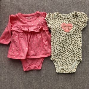 Carter's Granimals Dress Onesie and leopard print ruffle short sleeve onesie